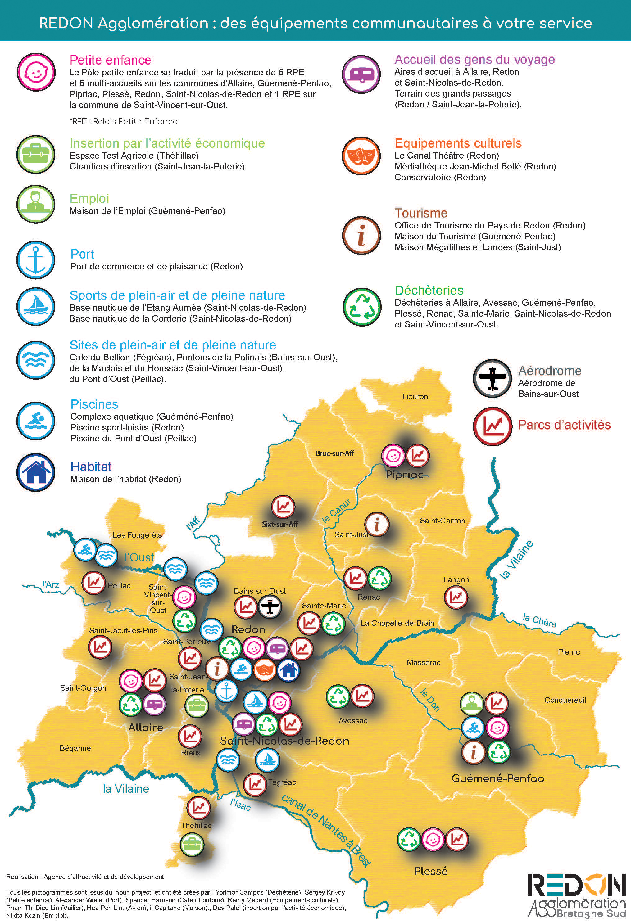 Carte équipements Redon Agglomération